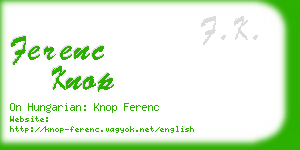 ferenc knop business card